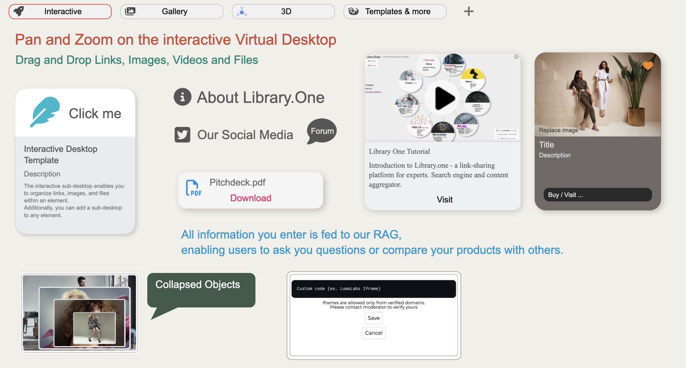 Virtual desktop content options